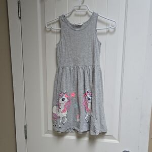 3/$25 H&M Adorable Gray Children Sleeveless Dress with Unicorn Design